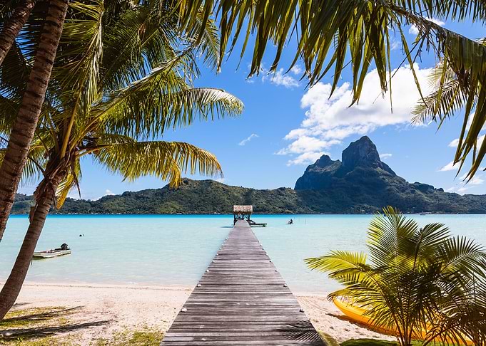 Jetty on the sea Bora Bora