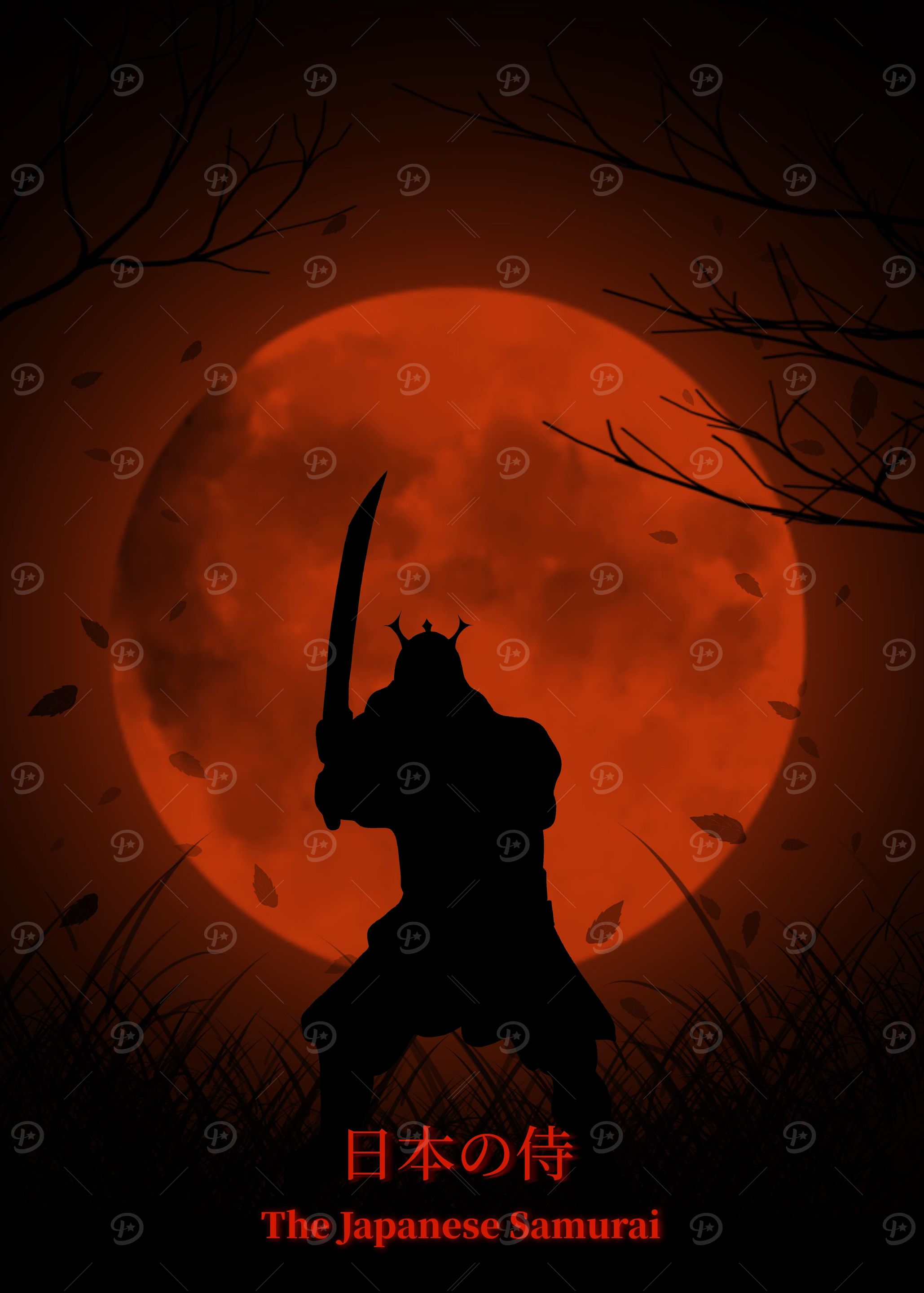 Japanese samurai silhoutte