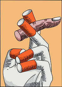 smoke and hand