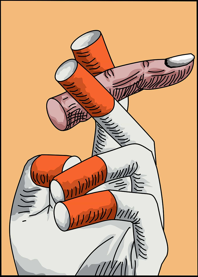 smoke and hand