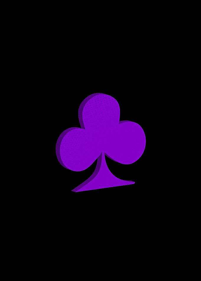 3D Purple Playing Card