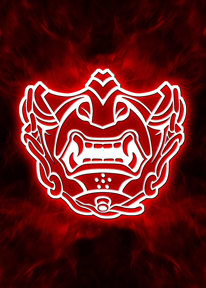 Samurai mask neon