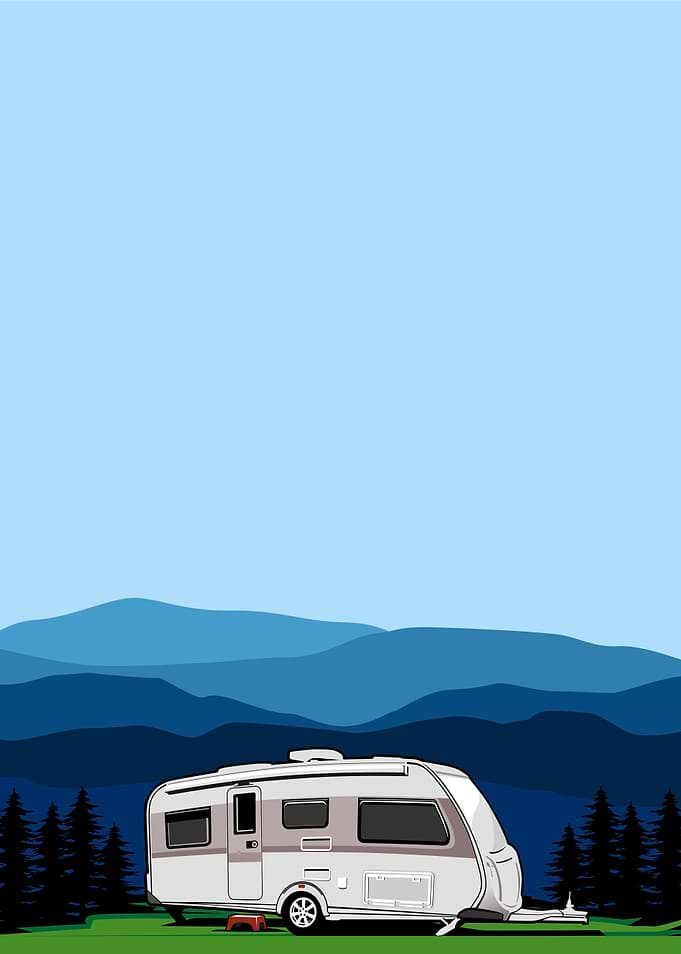RV caravan vector art