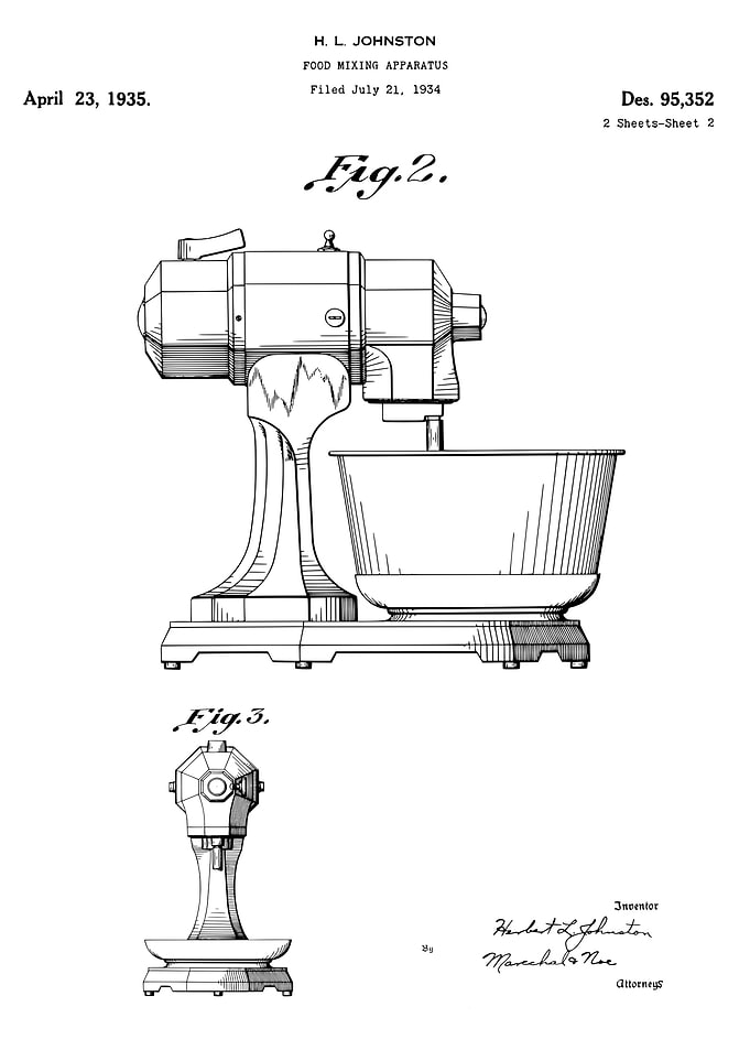 Food mixer patent