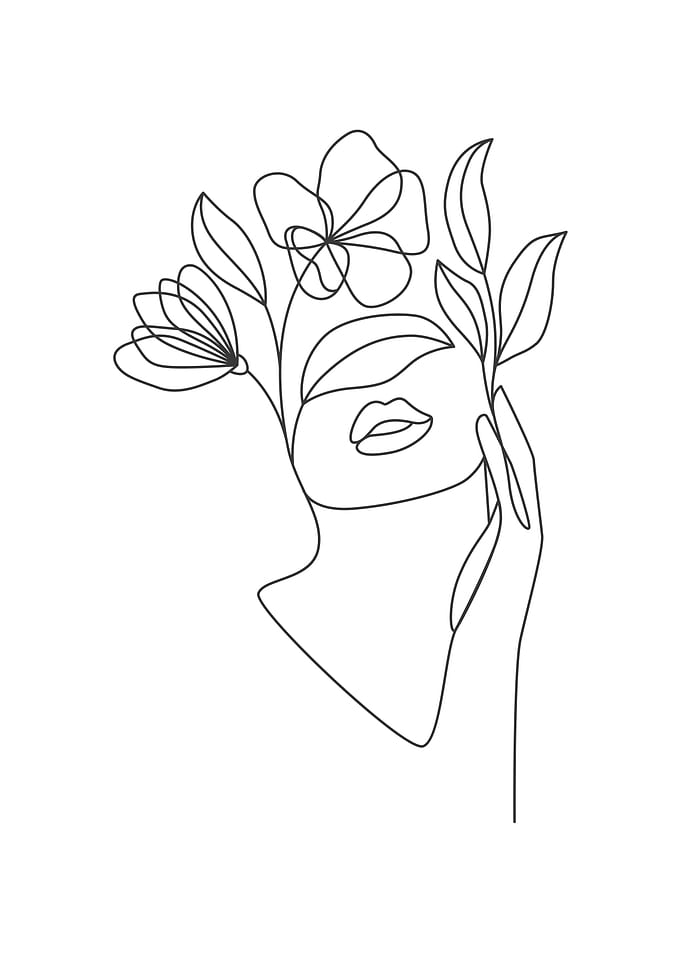 Inspirational floral woman