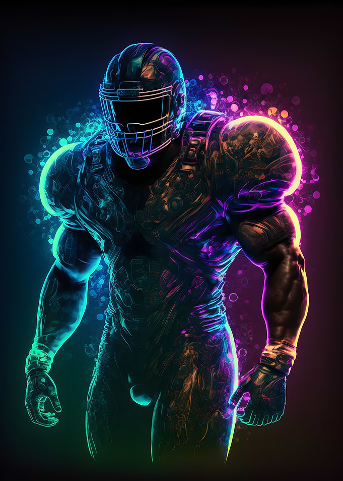 Glowing Football Player