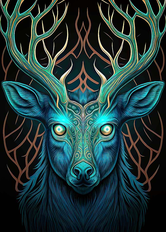 Deer head Fantasy art 5