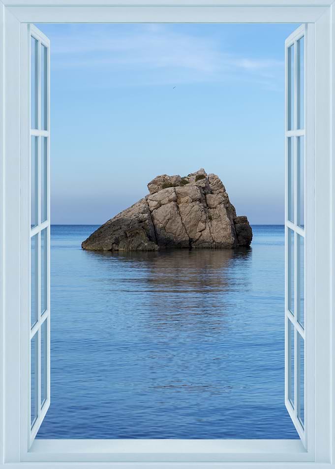 Open window sea view