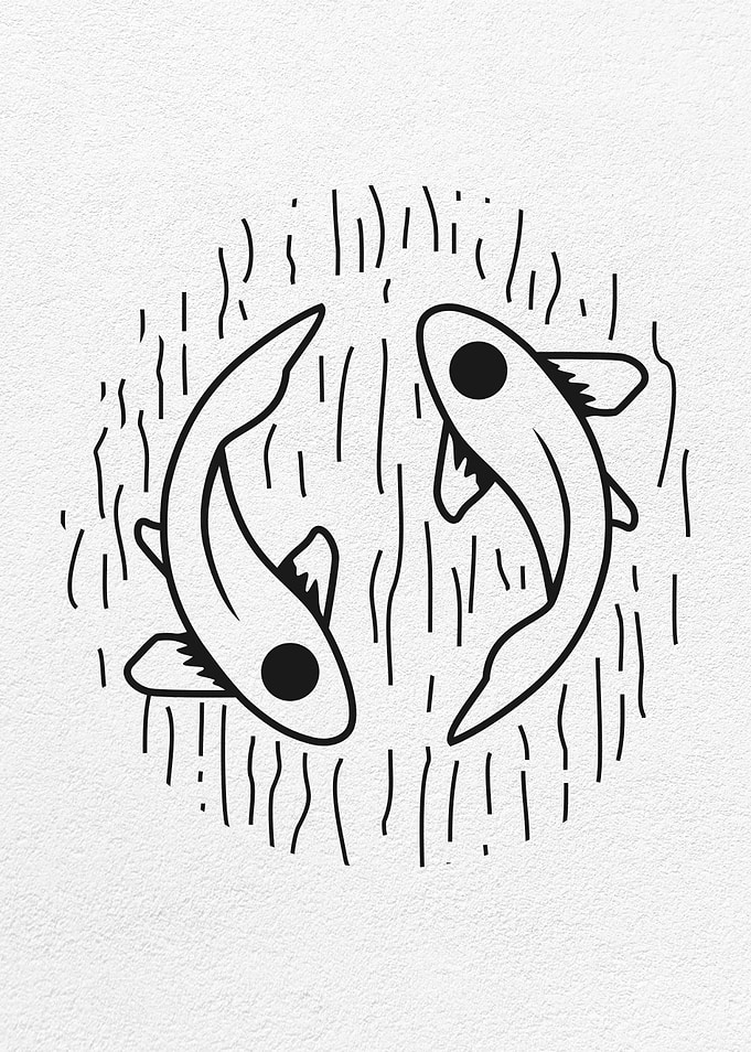 line art koi fish