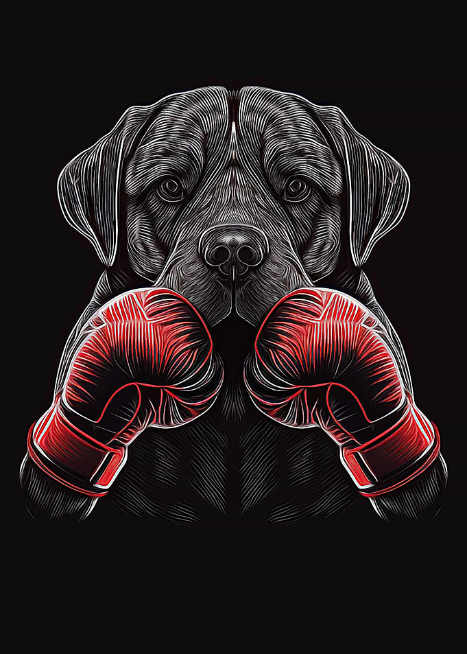 Black Labrador boxer