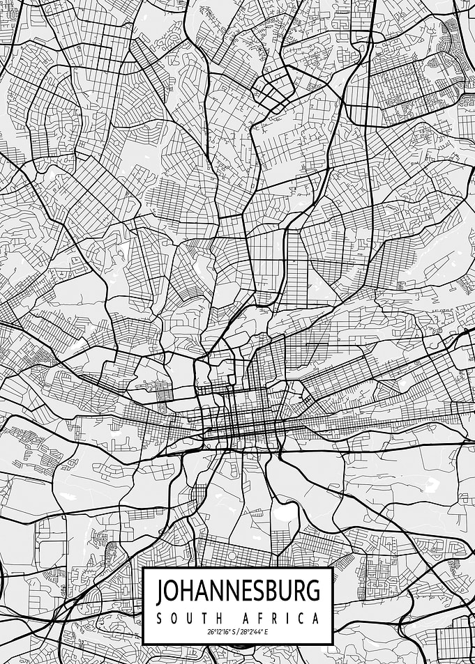 Johannesburg Map Light