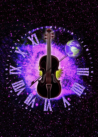 Space Clock with Violin