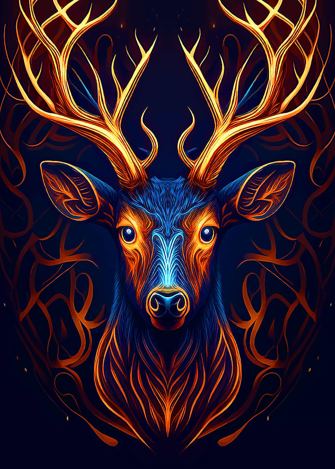 Deer head Fantasy art 6