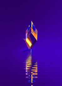 Abstract 3D Cube Neon Art