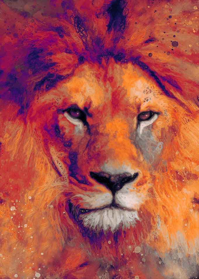 Digital Painting of Lion