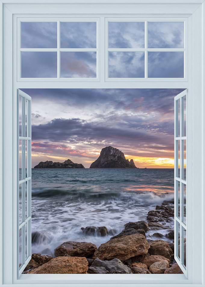 Open window sea view