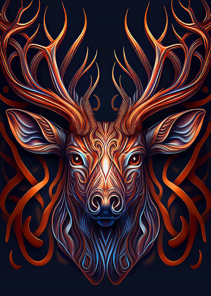 Deer head Fantasy art 8