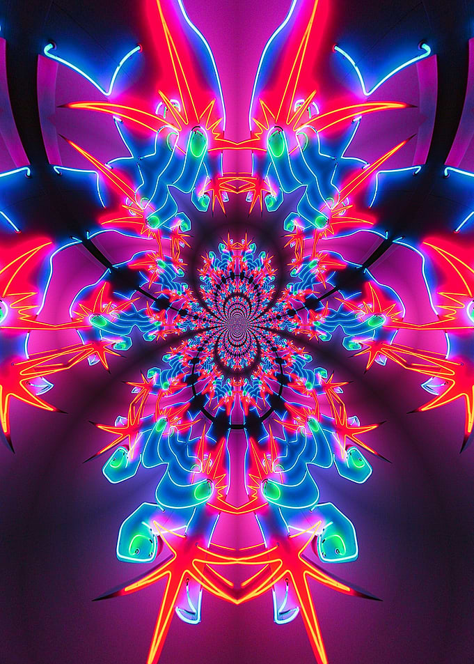 Abstract 3D Neon Art