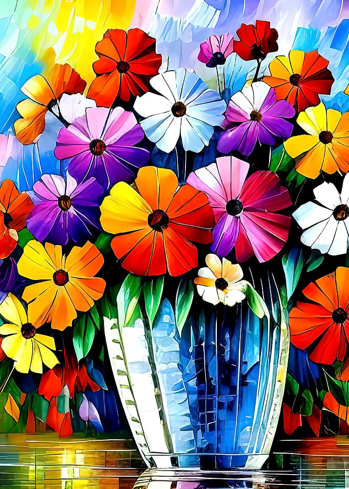 Flowers in a crystal vase