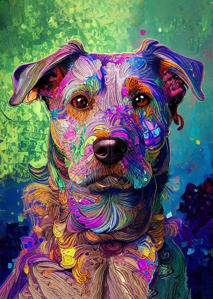 Stylised dog portrait