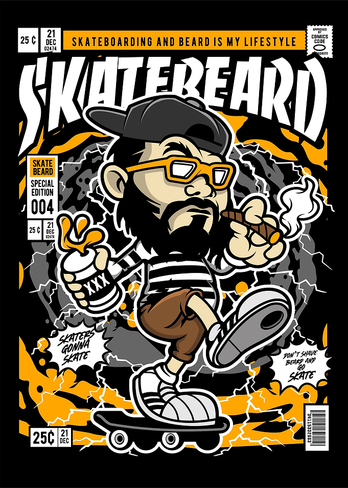 beard skater comic cover
