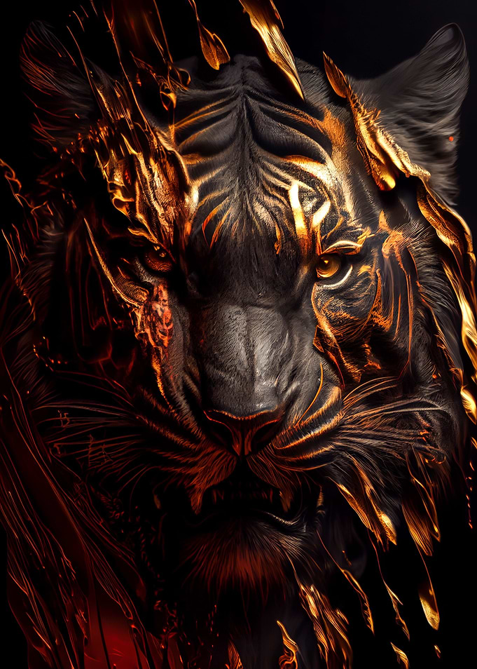golden tiger head