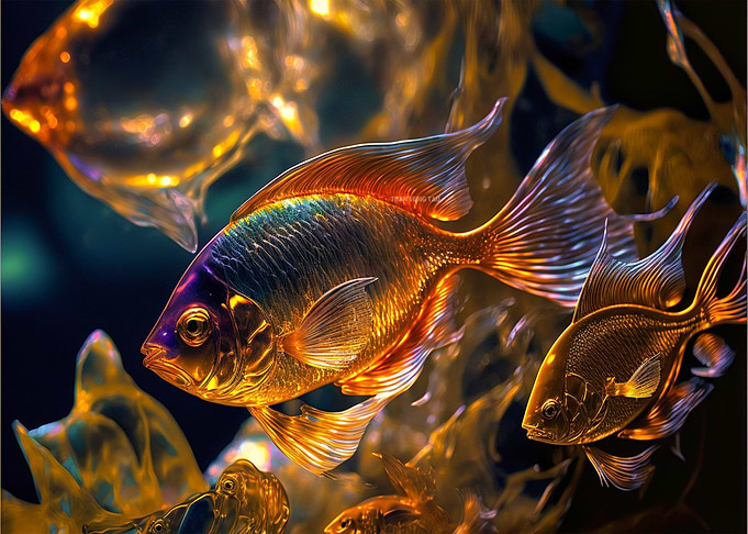 Fish Gold Dragon Globe