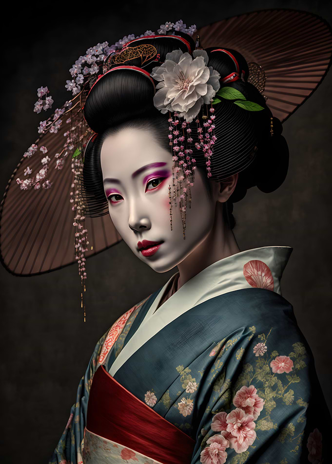Geisha with Umbrella