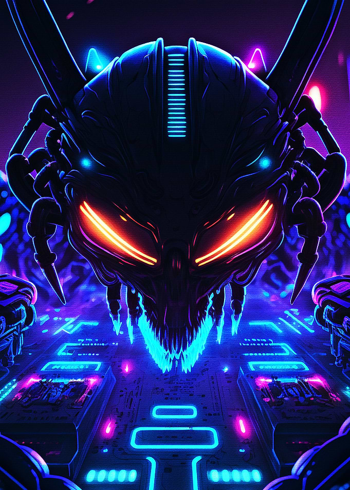 Neon space aliens