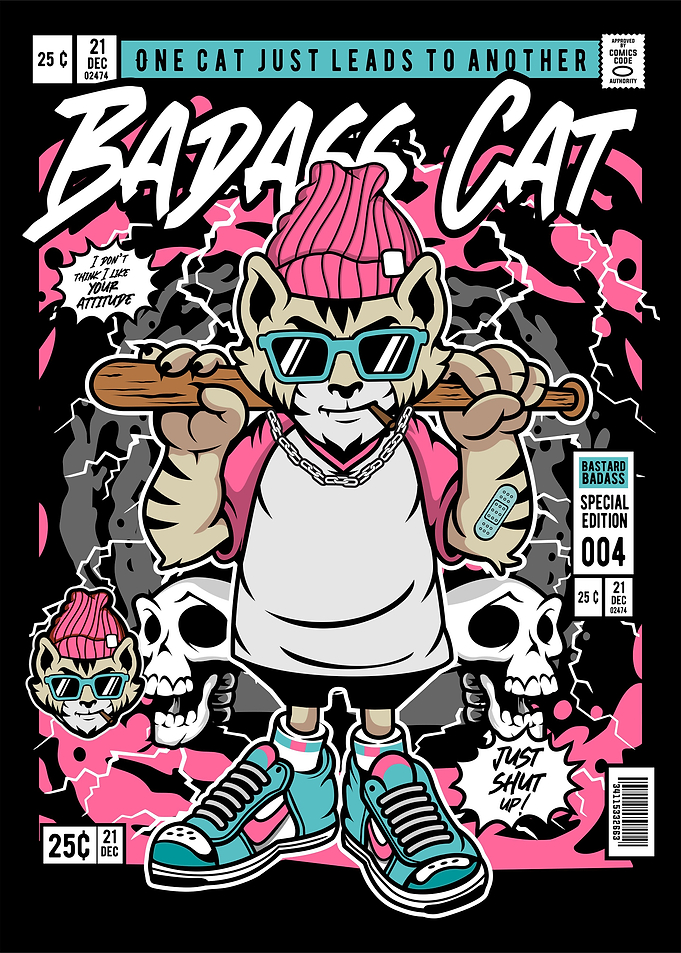 badass cat comic cover