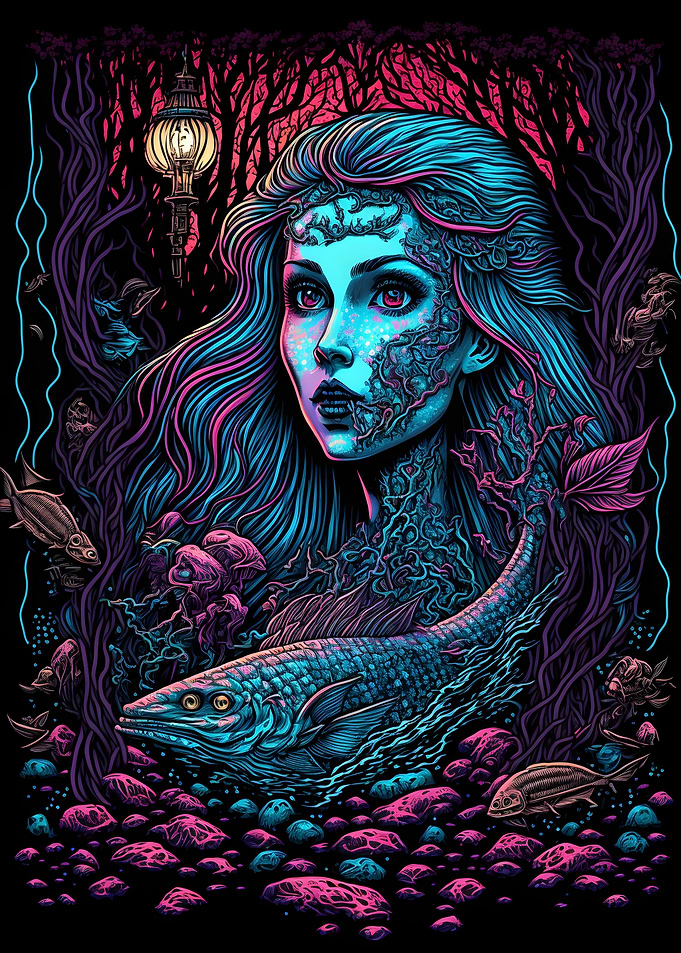 Black Light Mermaid