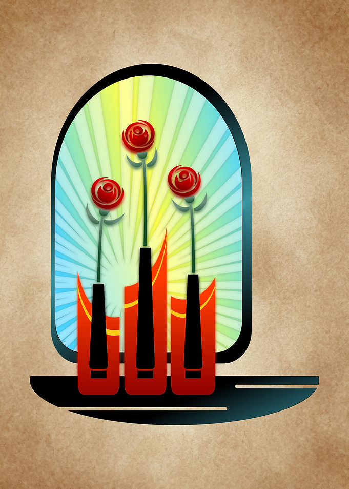 vintage abstract flower