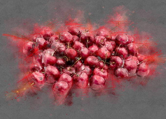 red cherries watrecolor