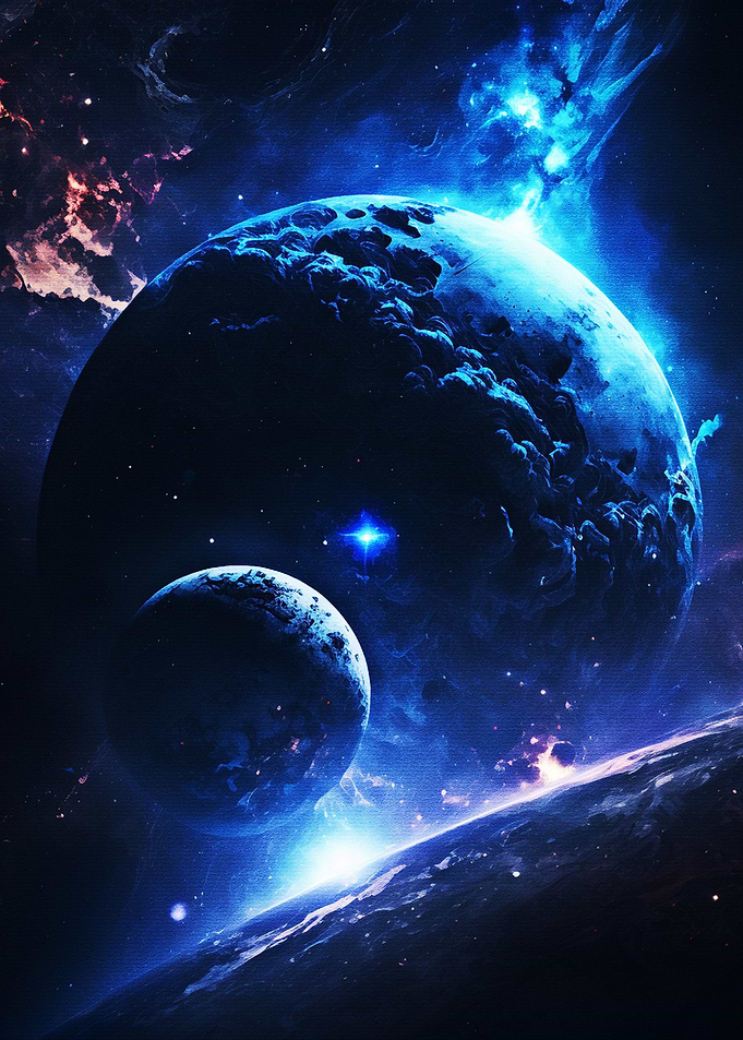 Blue outer space