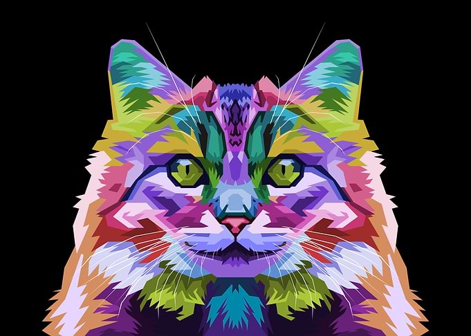 Colorful forest cat