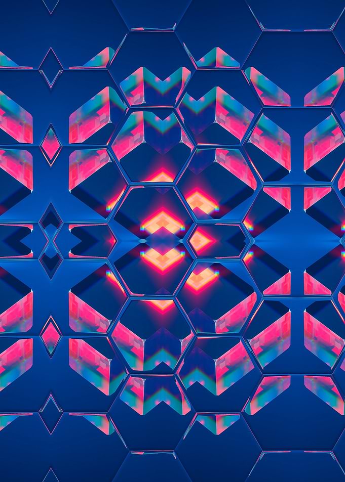 Abstract Colorful 3D Neon4