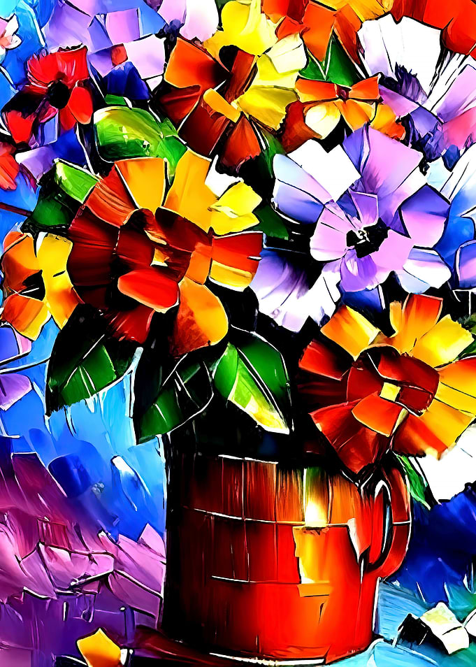 Flowers in the orange mug