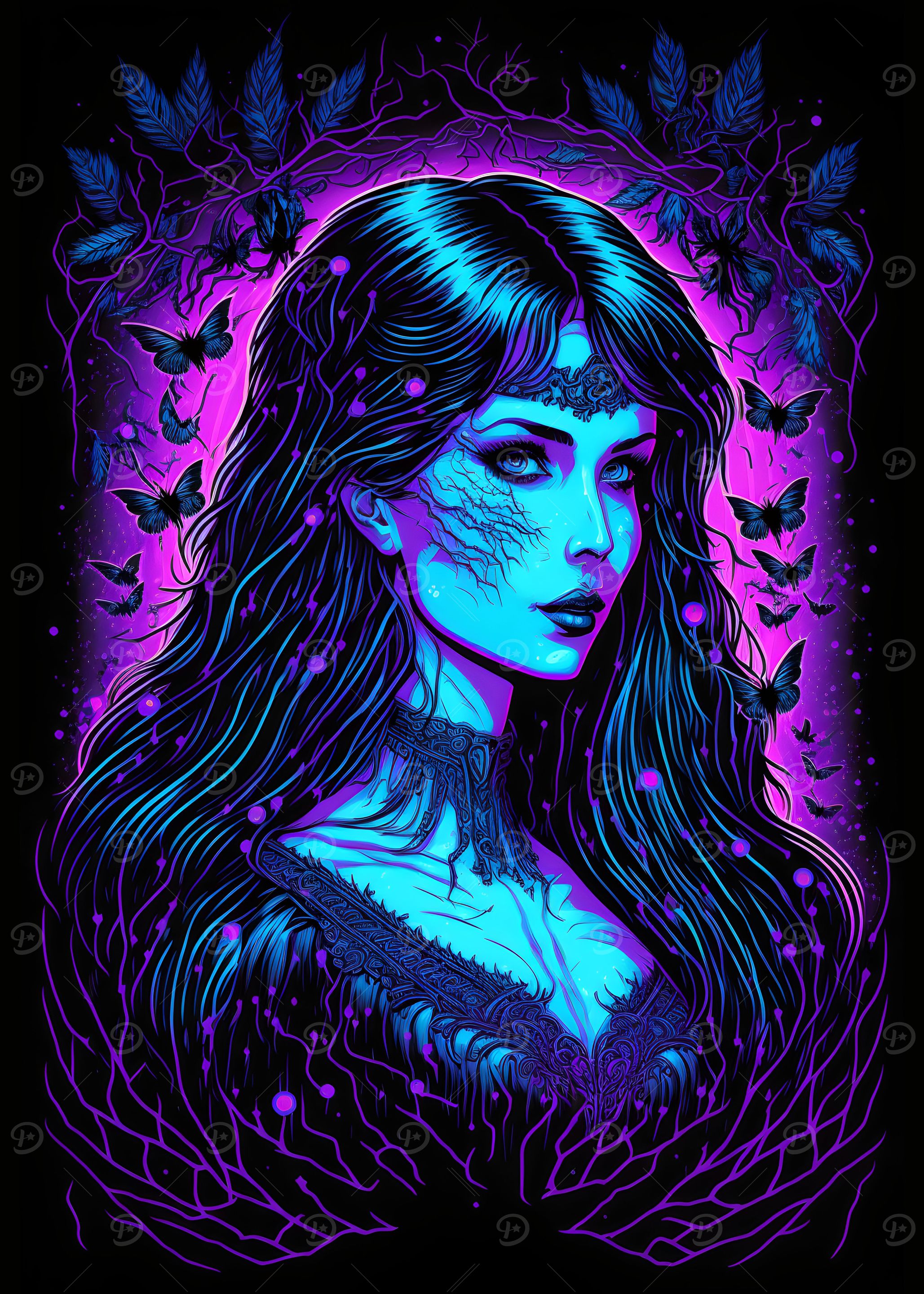 Black Light Woman