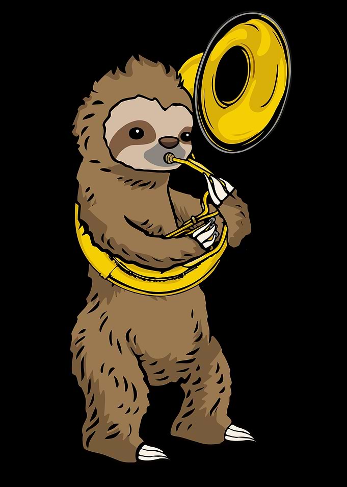 Sloth Playing Sousaphone