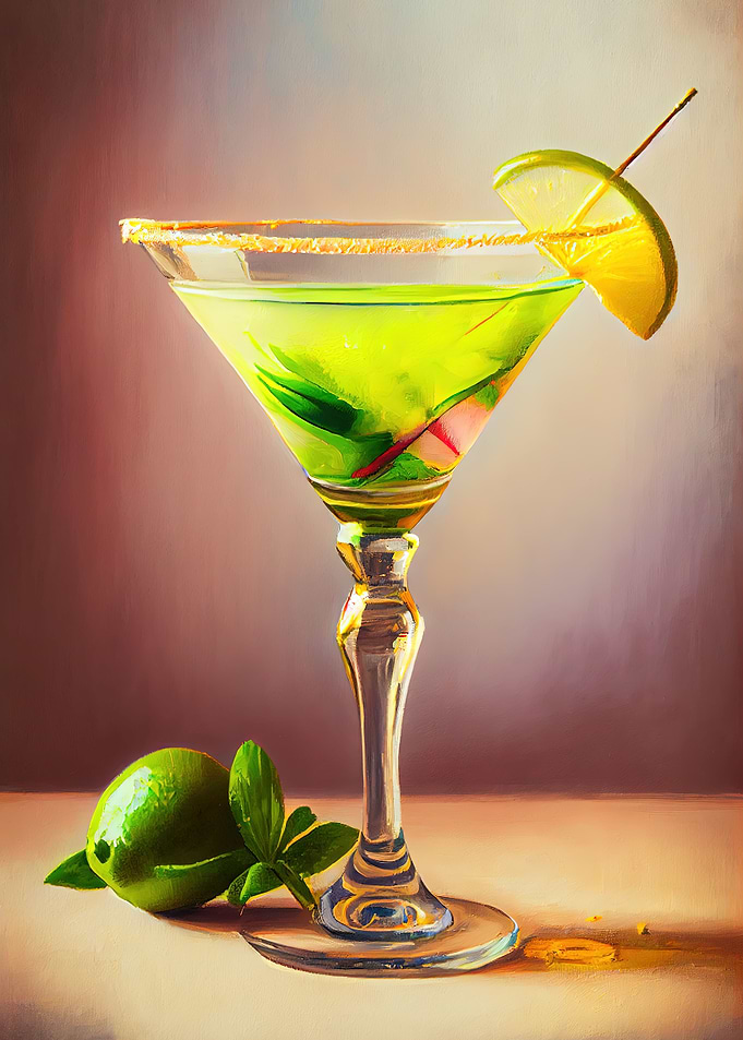 Daiquiri cocktail Oil Art