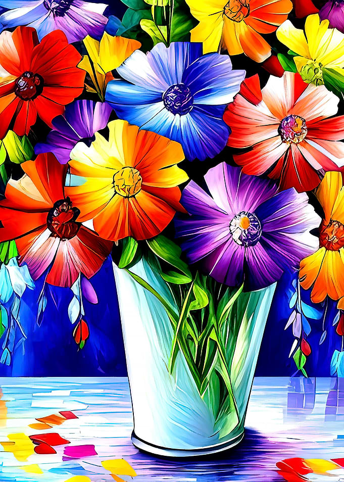 Flowers in a glass vase