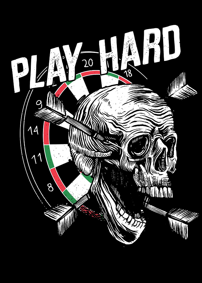 Play Hard Darts Skull