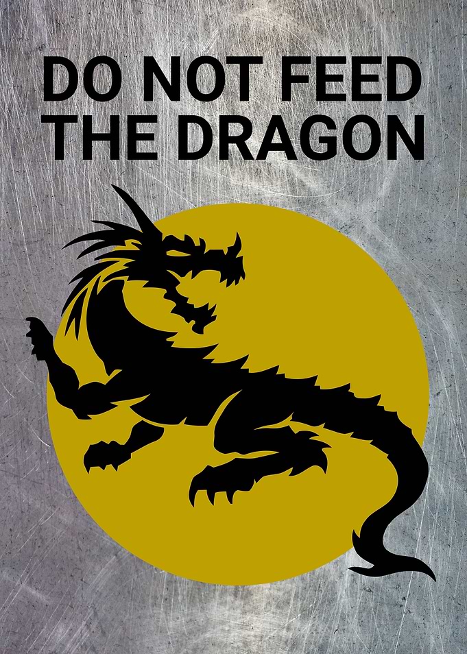 DO NOT FEED DRAGON YELLOW