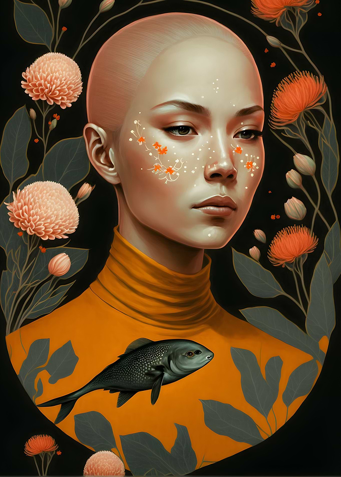 Woman in nature space