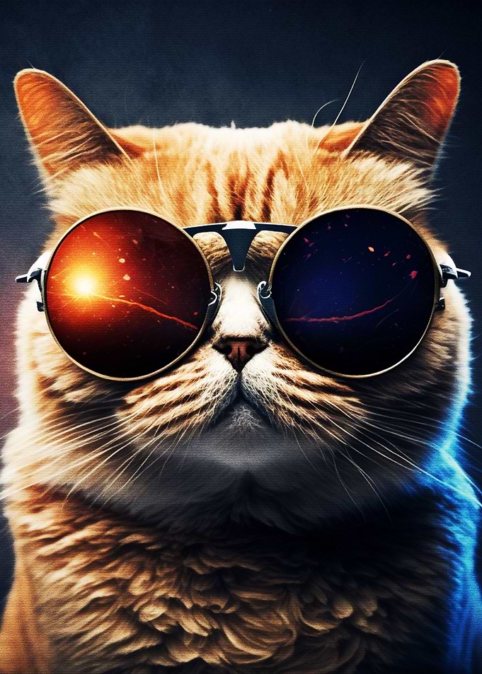 Cat wearing sunglasses