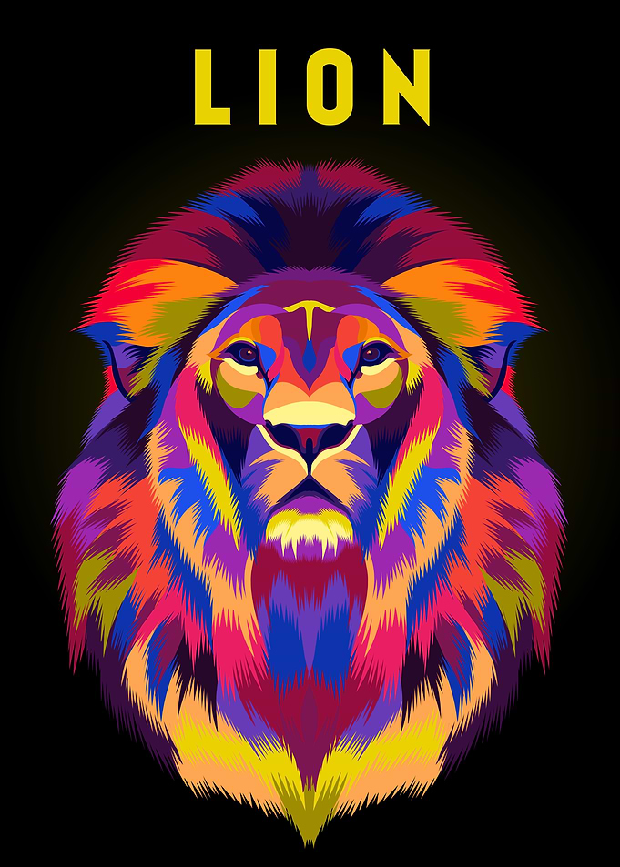 Lion head popart