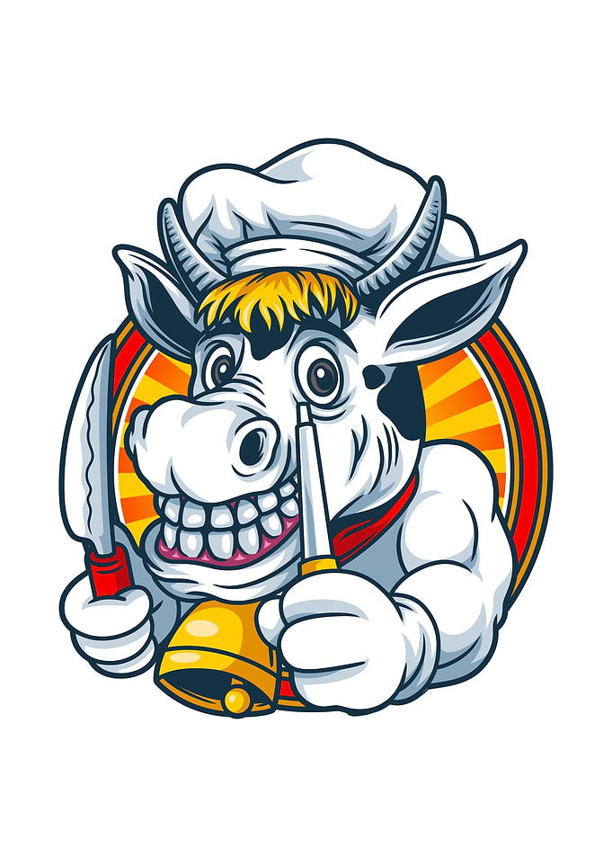 Cow Chef Mascot