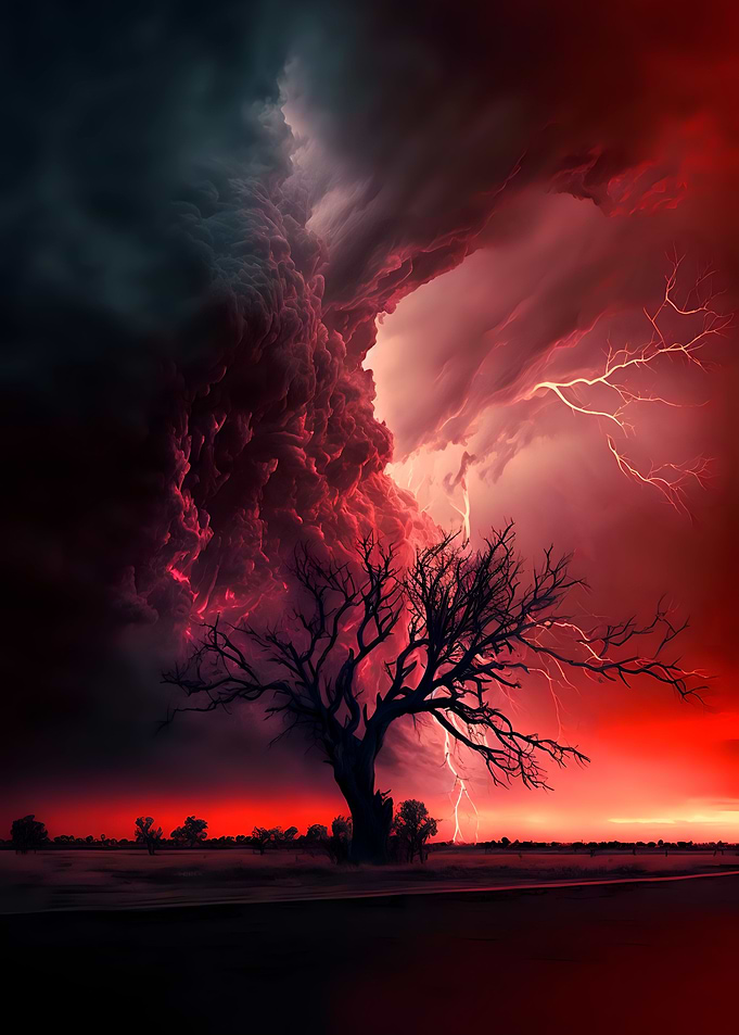 Red apocalypse storm