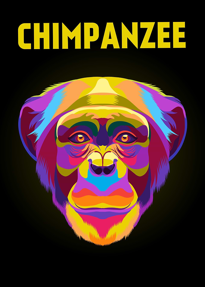 Chimpanzee Popart style