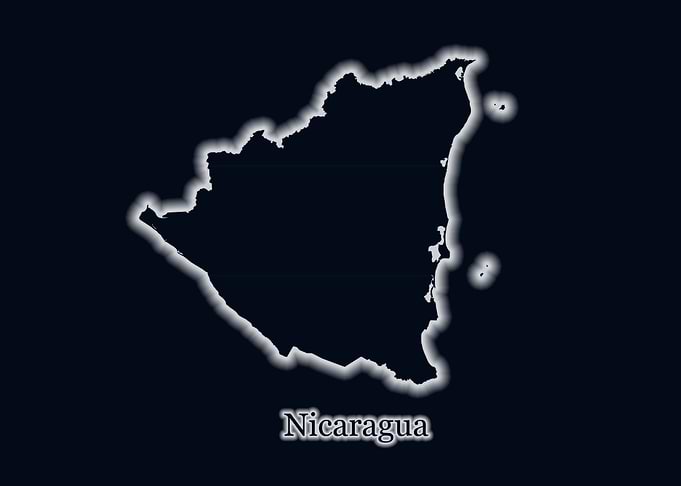 Nicaragua glow map